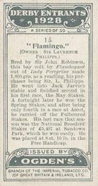 1928 Ogden's Derby Entrants #15 Flamingo Back